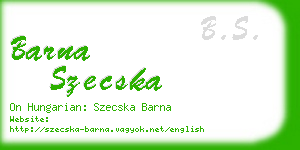 barna szecska business card